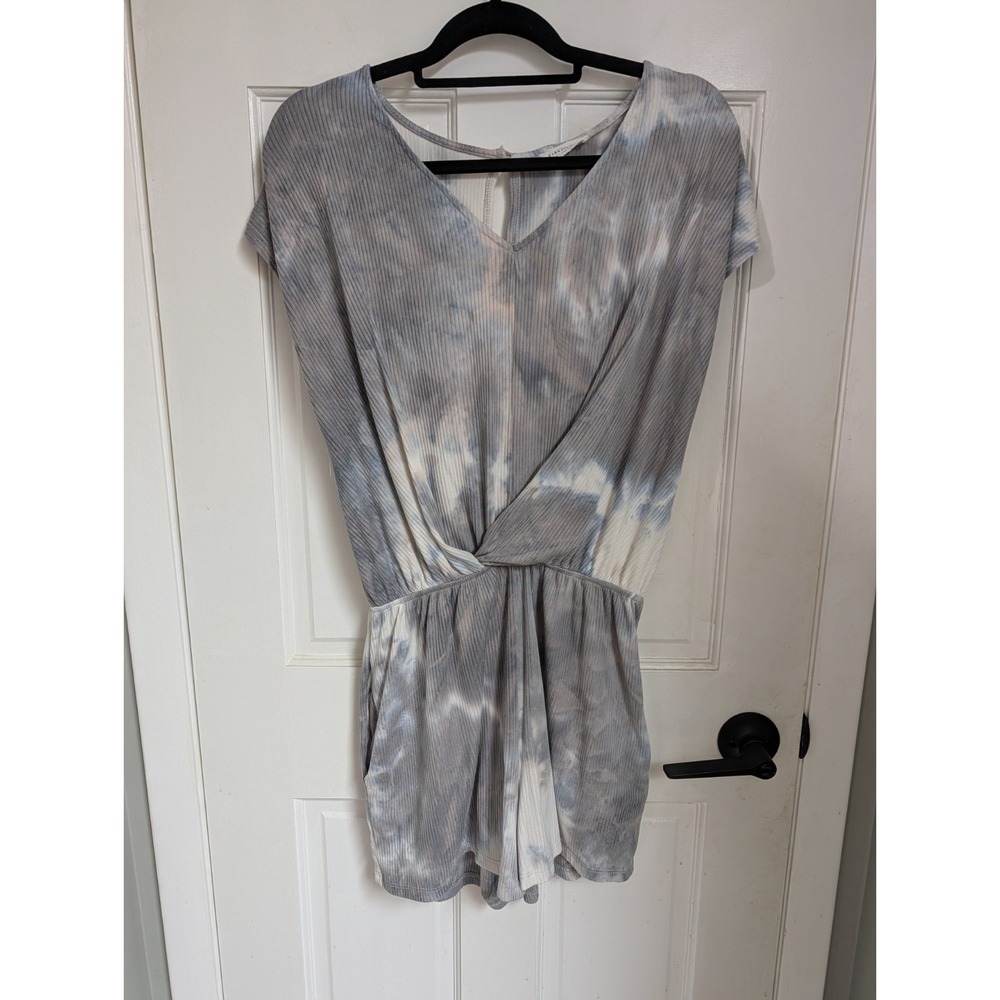 First love Women's Romper Size L Short Pockets Tie Dye